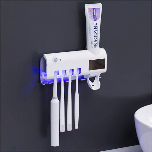 Solar Powered UV Cleaning Toothbrush Holder & Dispenser-TopOnlineBargains.Com