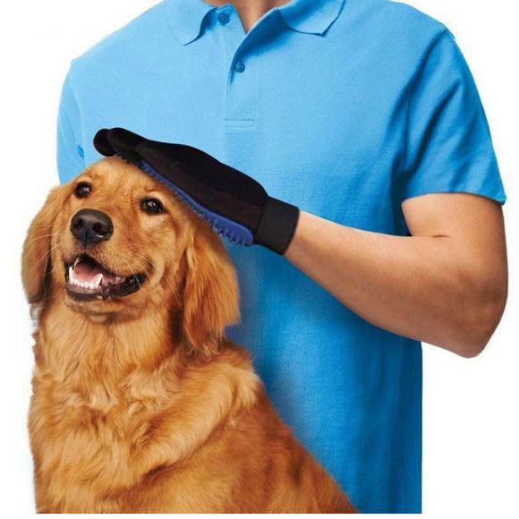 Silicone True Touch Glove Deshedding for Gentle Pet Grooming-TopOnlineBargains.Com