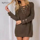 Women Knitted Pullover V Neck Sweater-TopOnlineBargains.Com