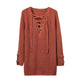 Women Knitted Pullover V Neck Sweater-TopOnlineBargains.Com