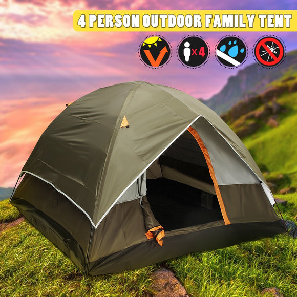 Large 4 Person Dual Layer Waterproof Tent-TopOnlineBargains.Com