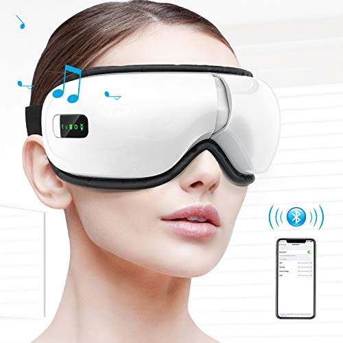 Eye Massager, Portable Electric Bluetooth Eye Machine with Heat, Air Pressure, Music , Vibration for Eye Fatigue, Dry Eyes and Dark Circles, Rechargeable and 180° Foldable-TopOnlineBargains.Com