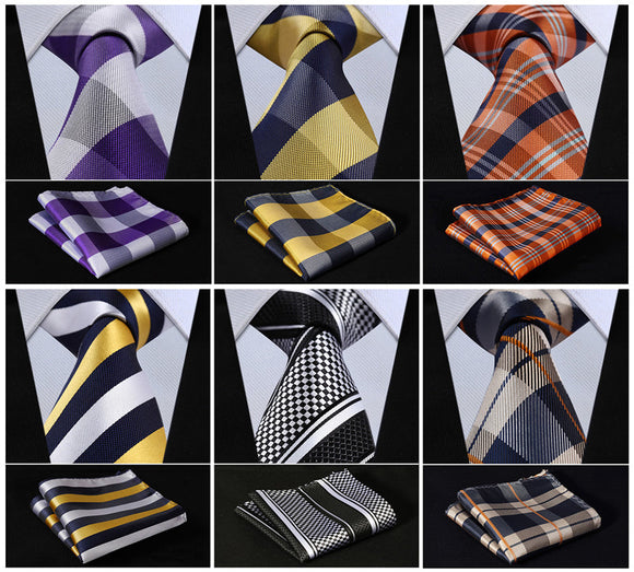 Woven Men Tie & Pocket Square Handkerchief Set-TopOnlineBargains.Com