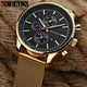 Curren Men Quartz Watch with Gold Mesh Strap-TopOnlineBargains.Com