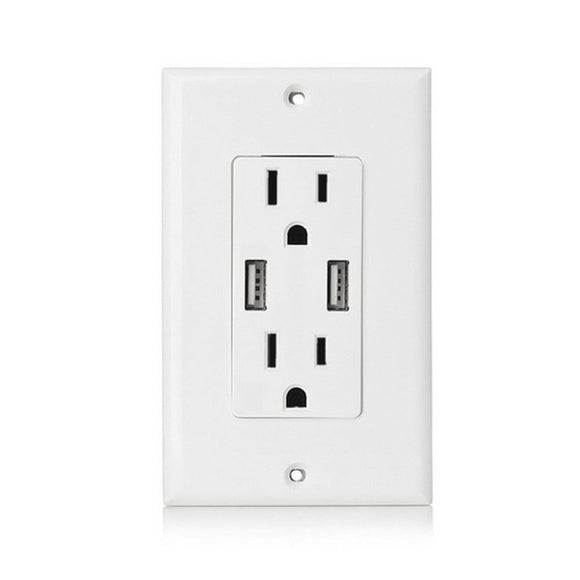USB Wall Socket Plug 4.8A High Speed Wall Outlet-TopOnlineBargains.Com